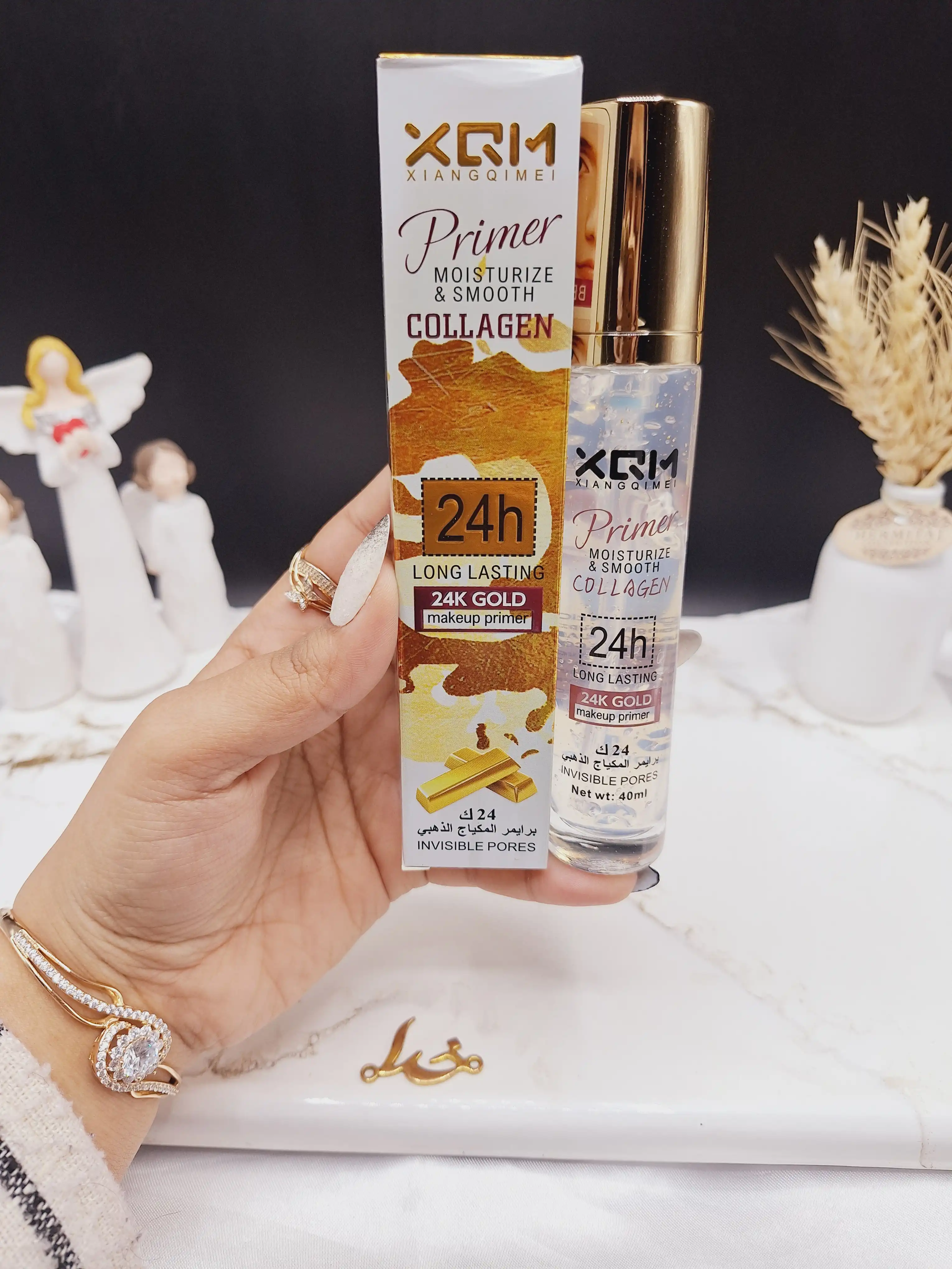 پرایمر  24 ساعته غنی شده با کلاژن و طلا 24 عیار برند XQM کد X2162